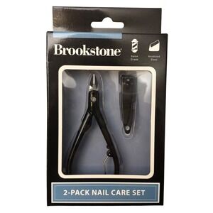 Brookstone 2-Pack Nail Care Set | Anodized Steel Cuticle Nipper, Nail Clipper